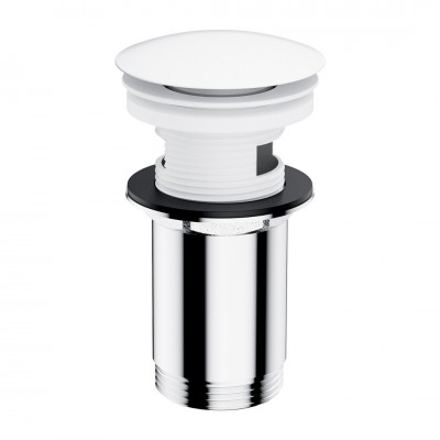 Omnires korek do umywalki z przelewem klik klak okrągły biały mat A706BM