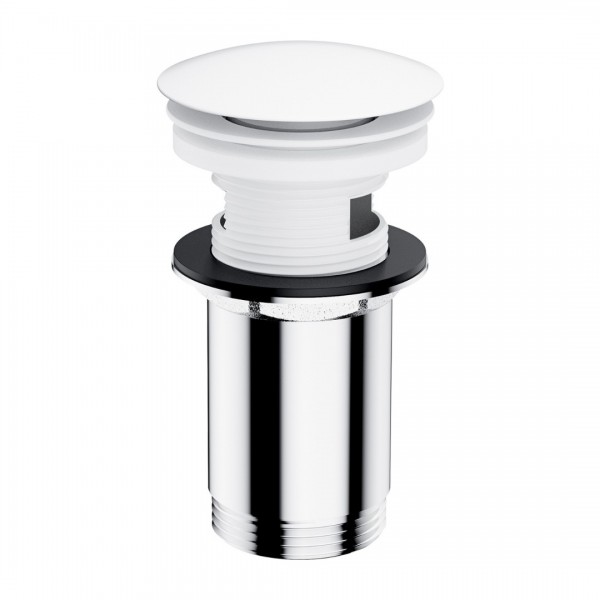 Omnires korek do umywalki z przelewem klik klak okrągły biały mat A706BM