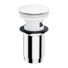 Omnires korek do umywalki z przelewem klik klak okrągły biały mat A706BM