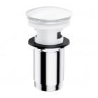 Omnires korek do umywalki z przelewem klik klak okrągły ceramiczny biały A706BP