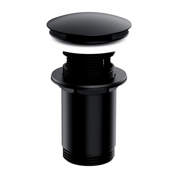 Omnires korek do umywalki z przelewem klik klak okrągły czarny mat A706BL