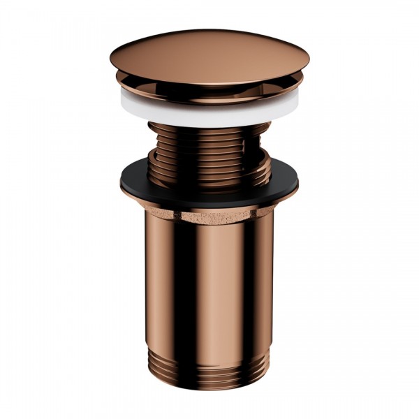 Omnires korek do umywalki z przelewem klik klak okrągły miedź połysk A706CP