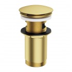 Omnires korek do umywalki z przelewem klik klak okrągły mosiądz szczotkowany A706BSB