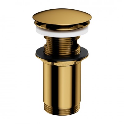 Omnires korek do umywalki z przelewem klik klak okrągły złoty połysk A706GL