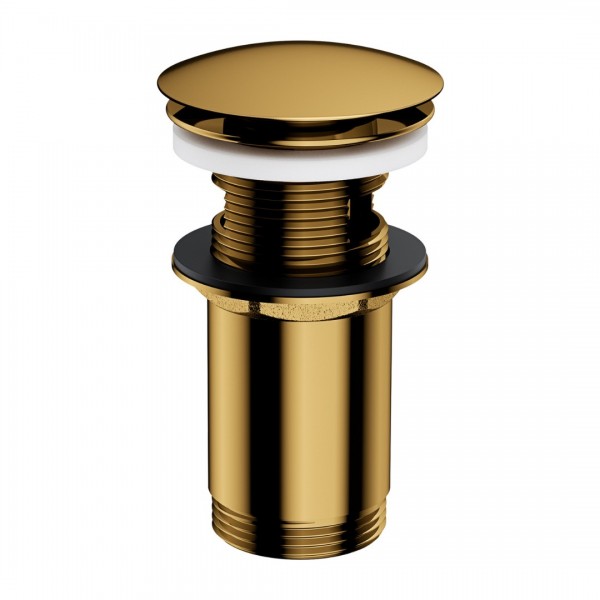 Omnires korek do umywalki z przelewem klik klak okrągły złoty połysk A706GL