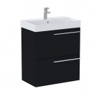 Roca Ella szafka podumywalkowa 60 cm wisząca czarny mat A857778532