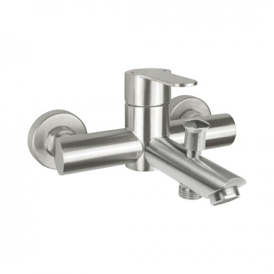 Deante Neo Lupo bateria wannowa ścienna stal szczotkowana BLU_F10N