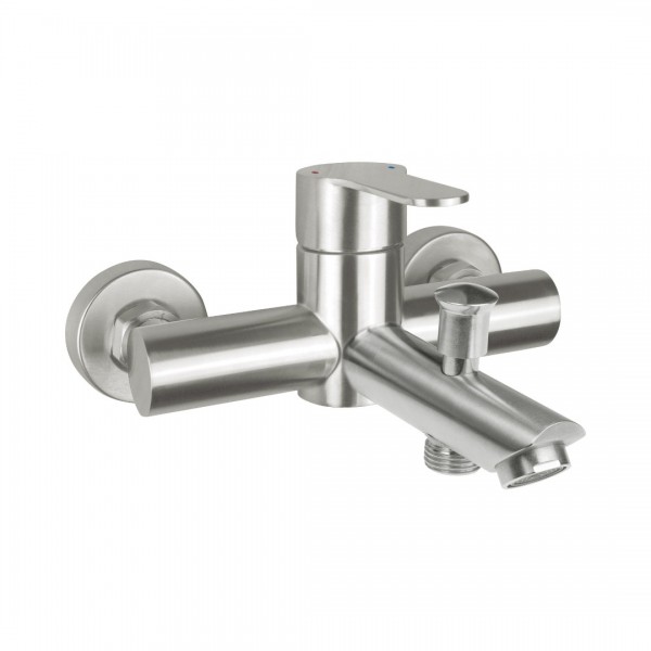 Deante Neo Lupo bateria wannowa ścienna stal szczotkowana BLU_F10N