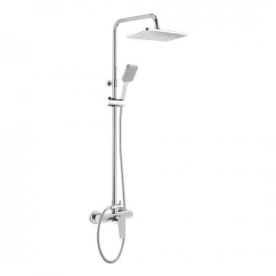 Deante Tubo zestaw natryskowy ścienny z deszczownicą chrom NUT_04XM