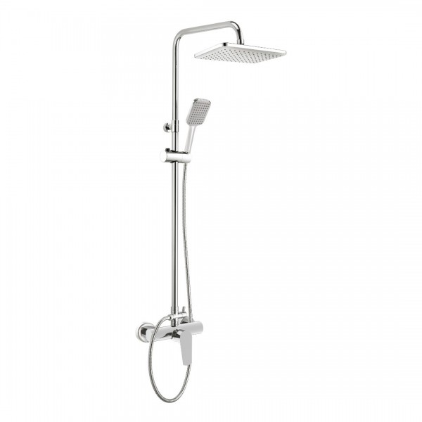Deante Tubo zestaw natryskowy ścienny z deszczownicą chrom NUT_04XM