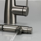 Deante Eridan bateria kuchenna z wyciąganą wylewką z podłączeniem do filtra wody titanium BRE_D75M