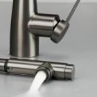 Deante Eridan bateria kuchenna z wyciąganą wylewką z podłączeniem do filtra wody titanium BRE_D75M