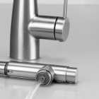 Deante Eridan bateria kuchenna z wyciąganą wylewką z podłączeniem do filtra wody stal szczotkowana BRE_F75M