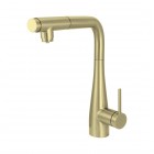 Deante Eridan bateria kuchenna z wyciąganą wylewką z podłączeniem do filtra wody złoto szczotkowane BRE_R75M
