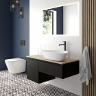 Oltens Molle Slim bateria umywalkowa stojąca wysoka grafit 32403400