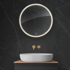 Oltens Nordlis lustro 60 cm okrągłe z oświetleniem LED złoty połysk 64100800