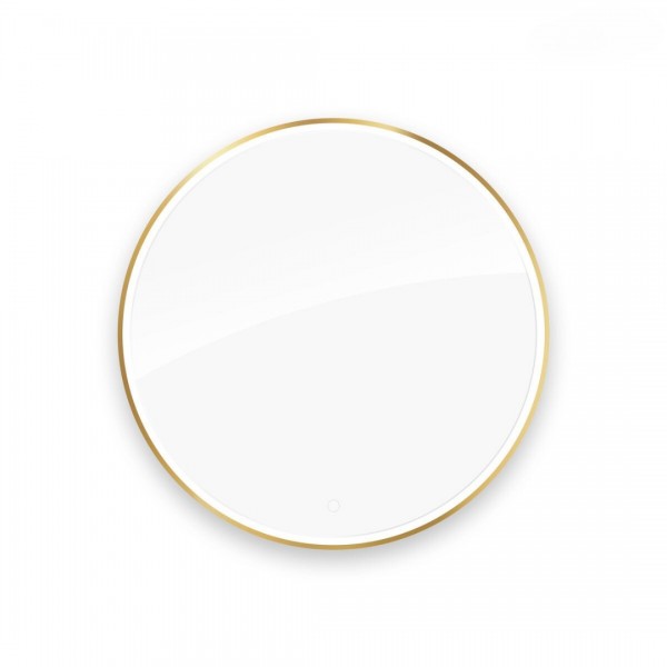 Oltens Nordlis lustro 100 cm okrągłe z oświetleniem LED złoty połysk 64102800
