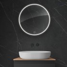 Oltens Nordlis lustro 60 cm okrągłe z oświetleniem LED czarny mat 641003300