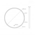 Oltens Nordlis lustro 80 cm okrągłe z oświetleniem LED czarny mat 64101300