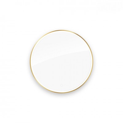 Oltens Nordlis lustro 80 cm okrągłe z oświetleniem LED złoty połysk 64109800