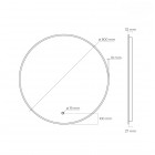 Oltens Nordlis lustro 80 cm okrągłe z oświetleniem LED czarny mat 64109300