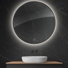 Oltens Nordlis lustro 100 cm okrągłe z oświetleniem LED czarny mat 64110300