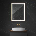 Oltens Nordlis lustro 60x80 cm prostokątne z oświetleniem LED złoty połysk 64105800