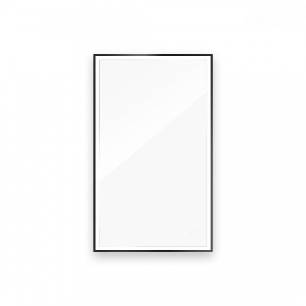 Oltens Nordlis lustro 60x100 cm prostokątne z oświetleniem LED czarny mat 64106300