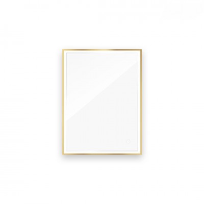 Oltens Nordlis lustro 60x80 cm prostokątne z oświetleniem LED złoty połysk 64115800