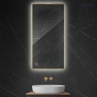 Oltens Nordlis lustro 60x120 cm prostokątne z oświetleniem LED złoty połysk 64112800