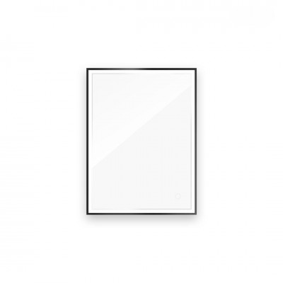 Oltens Nordlis lustro 60x80 cm prostokątne z oświetleniem LED czarny mat 64115300