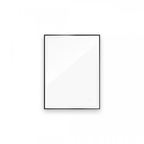 Oltens Nordlis lustro 60x80 cm prostokątne z oświetleniem LED czarny mat 64115300