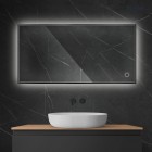 Oltens Nordlis lustro 60x120 cm prostokątne z oświetleniem LED czarny mat 64112300