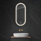 Oltens Nordlis lustro 40x90 cm owalne z oświetleniem LED złoty połysk 64103800