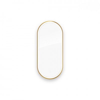 Oltens Nordlis lustro 40x90 cm owalne z oświetleniem LED złoty połysk 64103800