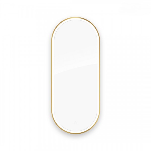 Oltens Nordlis lustro 50x120 cm owalne z oświetleniem LED złoty połysk 64104800