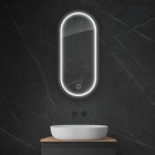 Oltens Nordlis lustro 40x90 cm owalne z oświetleniem LED czarny mat 64103300