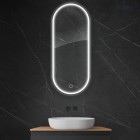 Oltens Nordlis lustro 50x120 cm owalne z oświetleniem LED czarny mat 64104300