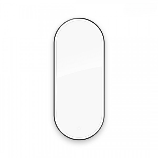 Oltens Nordlis lustro 50x120 cm owalne z oświetleniem LED czarny mat 64104300