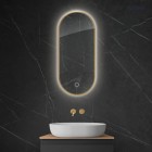 Oltens Nordlis lustro 40x90 cm owalne z oświetleniem LED złoty połysk 64113800