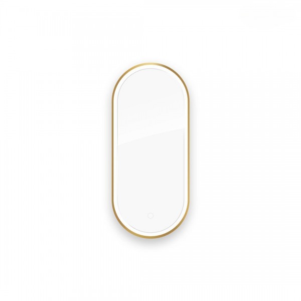 Oltens Nordlis lustro 40x90 cm owalne z oświetleniem LED złoty połysk 64113800
