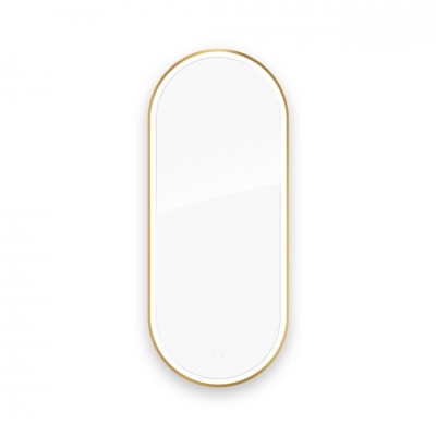 Oltens Nordlis lustro 50x120 cm owalne z oświetleniem LED złoty połysk 64114800 Oltens Nordlis lustro 50x120 cm owalne z oświetleniem LED złoty połysk 64114800
