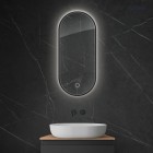 Oltens Nordlis lustro 40x90 cm owalne z oświetleniem LED czarny mat 64113300