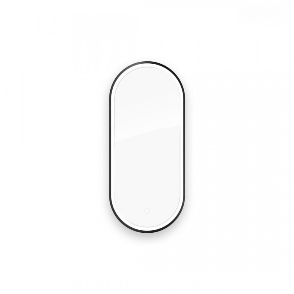 Oltens Nordlis lustro 40x90 cm owalne z oświetleniem LED czarny mat 64113300