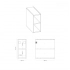 Oltens Vernal szafka 20 cm boczna wisząca biały połysk 60021000