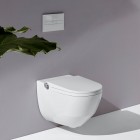 Laufen Riva miska WC wisząca myjąca z deską wolnoopadającą biała z powłoką LCCH8206914000001