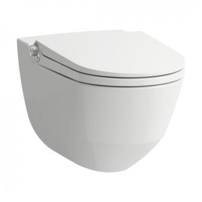 Laufen Riva miska WC wisząca myjąca z deską wolnoopadającą biała z powłoką LCCH8206914000001