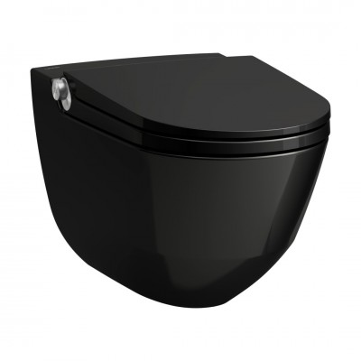 Laufen Riva miska WC wisząca myjąca z deską wolnoopadającą czarny połysk H8206910200001