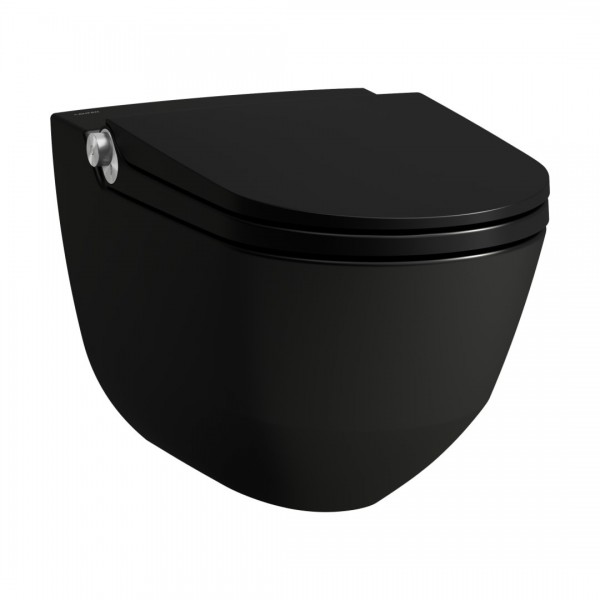 Laufen Riva miska WC wisząca myjąca z deską wolnoopadającą czarny mat H8206917160001