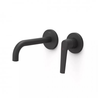 Tres Fuji bateria umywalkowa podtynkowa wylewka 17,7 cm czarny mat 28130021NM